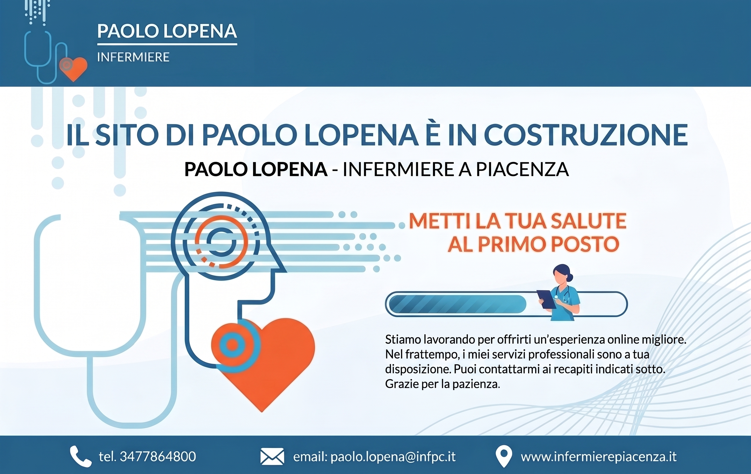 Pagina in costruzione - Paolo Lopena, Infermiere